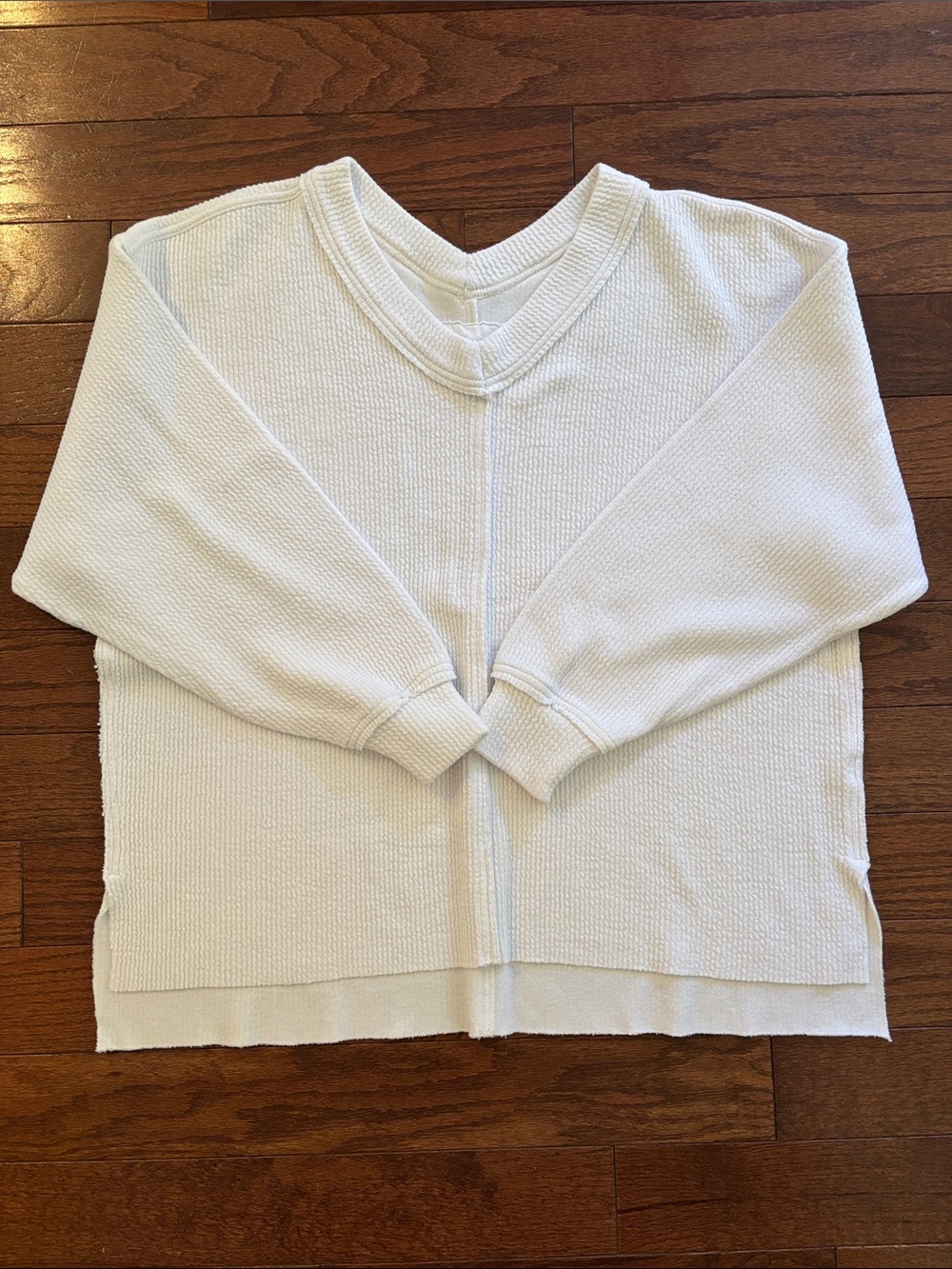 Aerie Cream V-Neck oversized sweatshirt
